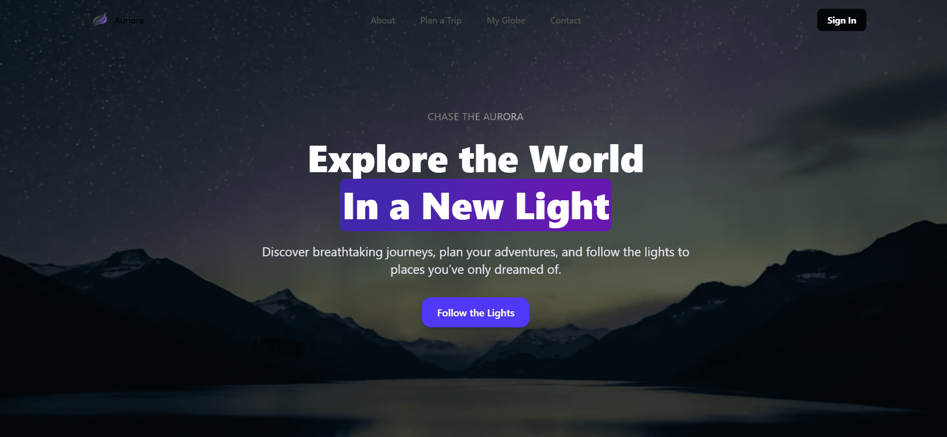 Auriora Travel Planner Mockup