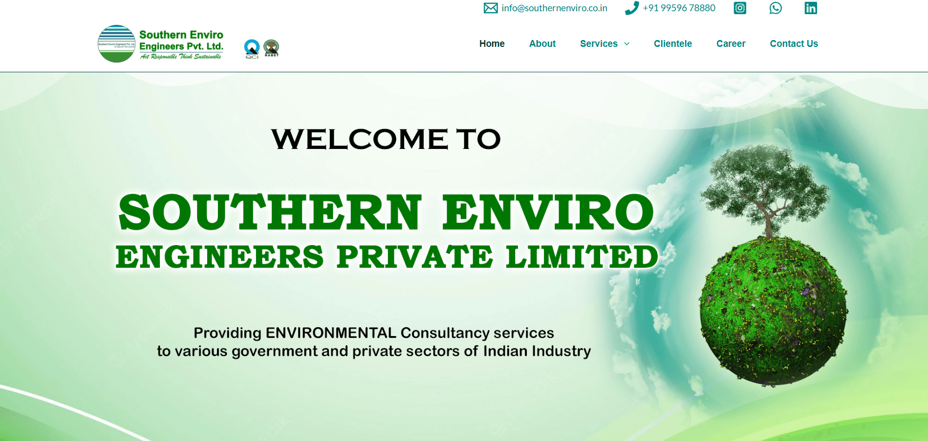 Southern Enviro Website mockup